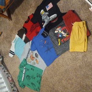 Boys Size 6/7 Bundle (8 shortsleeved shirts, 1 long-sleeved shirt & 2 shorts)